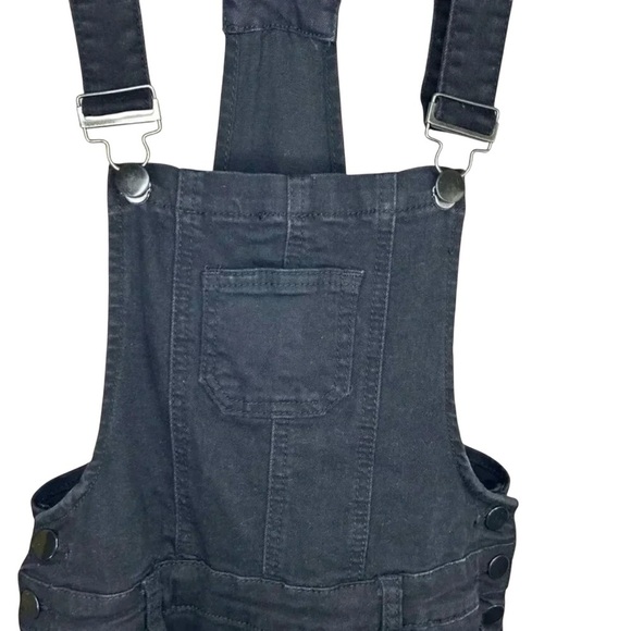 2/$30 American Bazi Size Small Bib Overalls Women Black Distressed Denim Jean - Picture 6 of 10